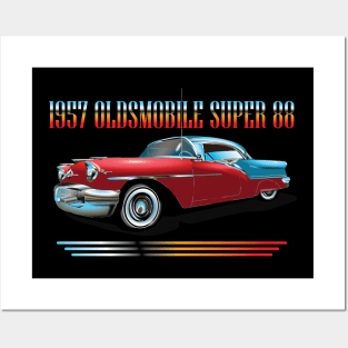 1957 - OLDSMOBILE SUPER 88 - GOLDEN ROCKET Posters and Art